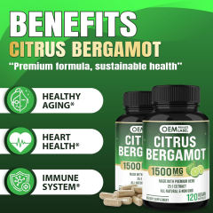 OEM Factory Citrus Bergamot Capsules 1500mg Per Serving 25:1 Extract Standardized 40% Polyphenolic Flavanones Premium Herb Supports Heart Health Cholesterol Levels Already Within Normal Range Vegan Non-GMO 120 Capsules,MY SHOP,OEM Factory Citrus Bergamot Capsules 1500mg Per Serving 25:1 Extract Standardized 40% Polyphenolic Flavanones Premium Herb Supports Heart Health Cholesterol Levels Already Within Normal Range Vegan Non-GMO 120 Capsules