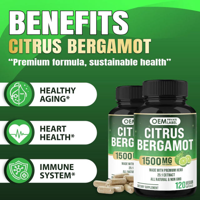 OEM Factory Citrus Bergamot Capsules 1500mg Per Serving 25:1 Extract Standardized 40% Polyphenolic Flavanones Premium Herb Supports Heart Health Cholesterol Levels Already Within Normal Range Vegan Non-GMO 120 Capsules,MY SHOP,OEM Factory Citrus Bergamot Capsules 1500mg Per Serving 25:1 Extract Standardized 40% Polyphenolic Flavanones Premium Herb Supports Heart Health Cholesterol Levels Already Within Normal Range Vegan Non-GMO 120 Capsules