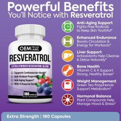 OEM Factory Extra Strength Resveratrol Blend 180 Capsules With Grape Seed Extract Green Tea Blackberry Blueberry Pomegranate Alfalfa 9 Powerful Herbs Supports Cardiovascular Health Anti-Aging Antioxidant Properties Skin Health Brain Support,MY SHOP,OEM Factory Extra Strength Resveratrol Blend 180 Capsules With Grape Seed Extract Green Tea Blackberry Blueberry Pomegranate Alfalfa 9 Powerful Herbs Supports Cardiovascular Health Anti-Aging Antioxidant Properties Skin Health Brain Support