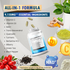 OEM Factory Private Label All-in-1 NAD+ Resveratrol Capsules 9,150mg Complex With Quercetin Turmeric Berberine Bilberry Green Tea Vitamin C D3 Black Pepper Cellular Health Anti-Aging 150 Capsules 150 Day Supply,MY SHOP,OEM Factory Private Label All-in-1 NAD+ Resveratrol Capsules 9,150mg Complex With Quercetin Turmeric Berberine Bilberry Green Tea Vitamin C D3 Black Pepper Cellular Health Anti-Aging 150 Capsules 150 Day Supply