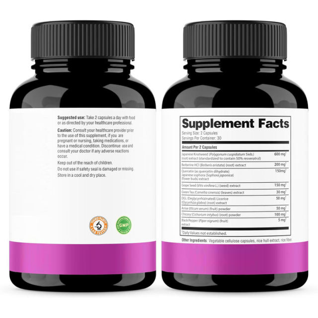 One-Stop OEM Service Resveratrol Berberine Quercetin Formula 600mg Japanese Knotweed Extract 200mg Berberine HCL 150mg Quercetin Grape Seed Green Tea Licorice Anise Chicory Black Pepper Digestive Health 60 Capsules,MY SHOP,One-Stop OEM Service Resveratrol Berberine Quercetin Formula 600mg Japanese Knotweed Extract 200mg Berberine HCL 150mg Quercetin Grape Seed Green Tea Licorice Anise Chicory Black Pepper Digestive Health 60 Capsules