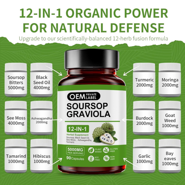 Private Label Manufacturer Organic 12-Herb Fusion Soursop Bitters 5000mg Black Seed Oil 4000mg Sea Moss Ashwagandha Turmeric Moringa Burdock Goat Weed Tamarind Hibiscus Garlic Bay Leaves Natural Defense 90 Capsules,MY SHOP,Private Label Manufacturer Organic 12-Herb Fusion Soursop Bitters 5000mg Black Seed Oil 4000mg Sea Moss Ashwagandha Turmeric Moringa Burdock Goat Weed Tamarind Hibiscus Garlic Bay Leaves Natural Defense 90 Capsules