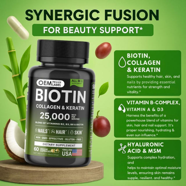 Private Label Manufacturer All-in-One Biotin Supplement 25000mcg Per Serving Collagen Keratin Hyaluronic Acid MSM Vitamin B-Complex A D3 Beauty Formula OEM,MY SHOP,Private Label Manufacturer All-in-One Biotin Supplement 25000mcg Per Serving Collagen Keratin Hyaluronic Acid MSM Vitamin B-Complex A D3 Beauty Formula OEM