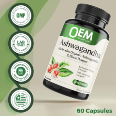 Private Label Manufacturer Organic Ashwagandha Supplement With Black Pepper 650mg Per Serving Natural Stress Relief Mood Support Energy Enhancement Non-GMO 60 Capsules Bulk OEM,MY SHOP,Private Label Manufacturer Organic Ashwagandha Supplement With Black Pepper 650mg Per Serving Natural Stress Relief Mood Support Energy Enhancement Non-GMO 60 Capsules Bulk OEM