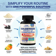 OEM Factory Private Label Bovine Colostrum 8-in-1 Capsules 500mg Colostrum 40% IgG Plus Probiotics L-Glutamine Elderberry Zinc Vitamin C Astragalus Ginger Immune Gut Health Support 60 Veggie Capsules,MY SHOP,OEM Factory Private Label Bovine Colostrum 8-in-1 Capsules 500mg Colostrum 40% IgG Plus Probiotics L-Glutamine Elderberry Zinc Vitamin C Astragalus Ginger Immune Gut Health Support 60 Veggie Capsules