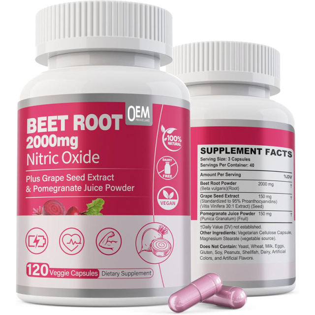 OEM Factory Private Label Beet Root Capsules 2000mg Per Serving 4:1 Concentrated Extract Equivalent to 8000mg Fresh Beet Plus Grape Seed Extract 150mg Pomegranate Juice Powder 150mg Nitric Oxide Support Vegan 120 Capsules,MY SHOP,OEM Factory Private Label Beet Root Capsules 2000mg Per Serving 4:1 Concentrated Extract Equivalent to 8000mg Fresh Beet Plus Grape Seed Extract 150mg Pomegranate Juice Powder 150mg Nitric Oxide Support Vegan 120 Capsules