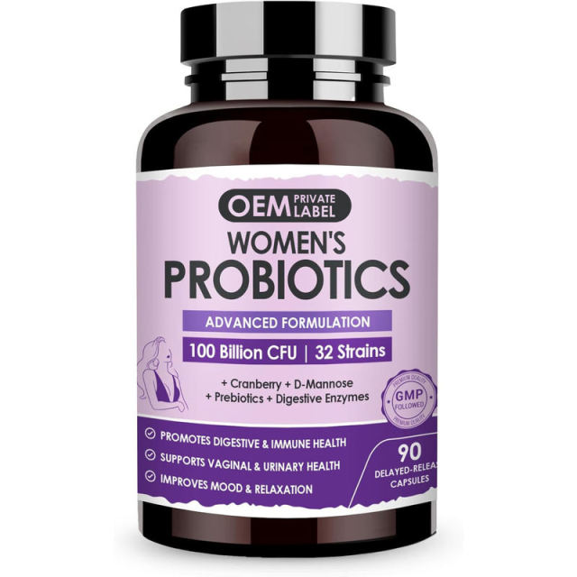 OEM Factory Private Label Women's Probiotic Capsules 100 Billion CFU 32 Strains With Cranberry D-Mannose Hibiscus Dandelion Prebiotics Digestive Enzymes Mood Support Blend Delayed Release Digestive Immune Health 90 Capsules,MY SHOP,OEM Factory Private Label Women's Probiotic Capsules 100 Billion CFU 32 Strains With Cranberry D-Mannose Hibiscus Dandelion Prebiotics Digestive Enzymes Mood Support Blend Delayed Release Digestive Immune Health 90 Capsules