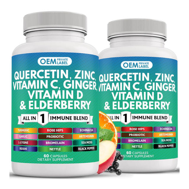 OEM Factory Private Label All-in-1 Immune Blend Capsules Vitamin C 1000mg D3 5000IU Zinc 50mg Elderberry Quercetin Turmeric Ginger Echinacea Garlic Reishi Sea Moss Bromelain L-Lysine Artemisinin Black Pepper 60 Capsules,MY SHOP,OEM Factory Private Label All-in-1 Immune Blend Capsules Vitamin C 1000mg D3 5000IU Zinc 50mg Elderberry Quercetin Turmeric Ginger Echinacea Garlic Reishi Sea Moss Bromelain L-Lysine Artemisinin Black Pepper 60 Capsules