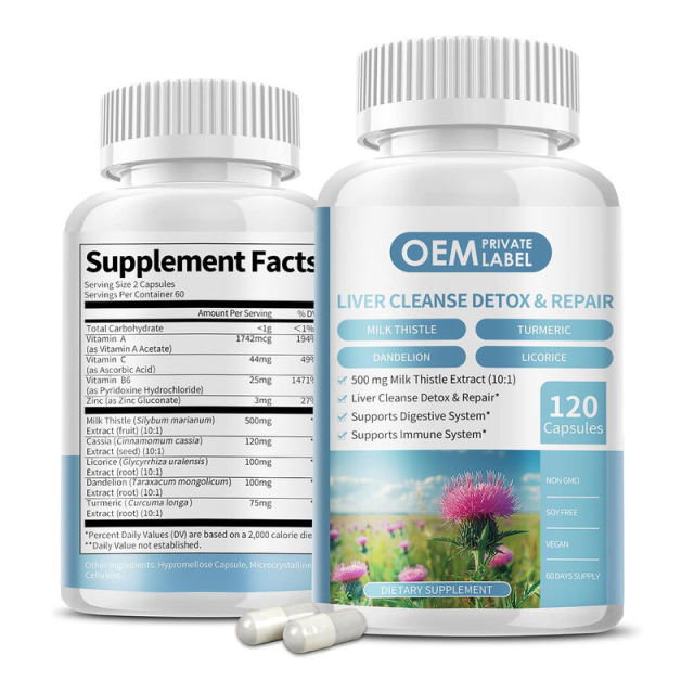 OEM Factory Private Label Liver Cleanse Detox Capsules 500mg Milk Thistle 10:1 With Turmeric Dandelion Licorice Cassia Vitamin A C B6 Zinc Supports Liver Detox Repair Digestive Immune Health 120 Capsules 60 Day Supply,MY SHOP,OEM Factory Private Label Liver Cleanse Detox Capsules 500mg Milk Thistle 10:1 With Turmeric Dandelion Licorice Cassia Vitamin A C B6 Zinc Supports Liver Detox Repair Digestive Immune Health 120 Capsules 60 Day Supply