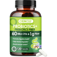 OEM Factory Private Label Probiotics Plus Prebiotics Fiber Capsules 60 Billion CFUs With 1g Fiber Per Serving Promotes Digestive Health Restores Regularity Boosts Immune System GMP Certified 120 Capsules,MY SHOP,OEM Factory Private Label Probiotics Plus Prebiotics Fiber Capsules 60 Billion CFUs With 1g Fiber Per Serving Promotes Digestive Health Restores Regularity Boosts Immune System GMP Certified 120 Capsules