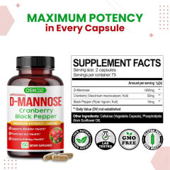 OEM Factory Private Label Liposomal D-Mannose Capsules 1600mg Per Serving With Cranberry 50mg Black Pepper 10mg Liposomal Technology Maximum Absorption Supports Bladder Health Urinary Tract Kidney Health Gut Health 150 Capsules,MY SHOP,OEM Factory Private Label Liposomal D-Mannose Capsules 1600mg Per Serving With Cranberry 50mg Black Pepper 10mg Liposomal Technology Maximum Absorption Supports Bladder Health Urinary Tract Kidney Health Gut Health 150 Capsules
