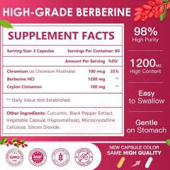 OEM Factory Private Label Berberine HCI Capsules 1200mg Per Serving With Ceylon Cinnamon 100mg Chromium Picolinate 100mcg Curcumin Black Pepper 98% High Purity Supports Gastrointestinal Function Immune System Antioxidant Activity 120 Capsules,MY SHOP,OEM Factory Private Label Berberine HCI Capsules 1200mg Per Serving With Ceylon Cinnamon 100mg Chromium Picolinate 100mcg Curcumin Black Pepper 98% High Purity Supports Gastrointestinal Function Immune System Antioxidant Activity 120 Capsules