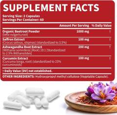 OEM Factory Private Label Saffron Beet Root Capsules 1000mg Organic Beetroot Powder 100mg Saffron Extract 3.5% 200mg Ashwagandha 2.5% 100mg Curcumin 23% Supports Mood Memory Vitality Joint Comfort 120 Veggie Capsules,MY SHOP,OEM Factory Private Label Saffron Beet Root Capsules 1000mg Organic Beetroot Powder 100mg Saffron Extract 3.5% 200mg Ashwagandha 2.5% 100mg Curcumin 23% Supports Mood Memory Vitality Joint Comfort 120 Veggie Capsules