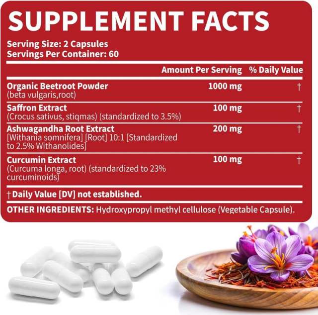 OEM Factory Private Label Saffron Beet Root Capsules 1000mg Organic Beetroot Powder 100mg Saffron Extract 3.5% 200mg Ashwagandha 2.5% 100mg Curcumin 23% Supports Mood Memory Vitality Joint Comfort 120 Veggie Capsules,MY SHOP,OEM Factory Private Label Saffron Beet Root Capsules 1000mg Organic Beetroot Powder 100mg Saffron Extract 3.5% 200mg Ashwagandha 2.5% 100mg Curcumin 23% Supports Mood Memory Vitality Joint Comfort 120 Veggie Capsules
