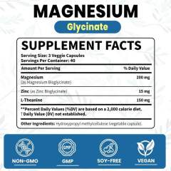 OEM Factory Private Label Magnesium Glycinate Capsules 200mg Elemental Magnesium With Zinc 15mg L-Theanine 150mg High Absorption Bisglycinate Forms Supports Calm Focus Stress Relief Restful Sleep Muscle Nerve Health 120 Veggie Capsules,MY SHOP,OEM Factory Private Label Magnesium Glycinate Capsules 200mg Elemental Magnesium With Zinc 15mg L-Theanine 150mg High Absorption Bisglycinate Forms Supports Calm Focus Stress Relief Restful Sleep Muscle Nerve Health 120 Veggie Capsules