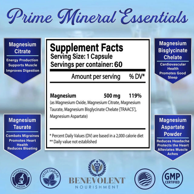 OEM Factory Private Label Magnesium Complex Capsules 500mg Per Serving 5 Forms Bisglycinate Citrate Oxide Taurate Aspartate TRAACS Chelate Supports Muscle Bone Health Energy Production Heart Health Sleep Digestion 60 Veggie Capsules,MY SHOP,OEM Factory Private Label Magnesium Complex Capsules 500mg Per Serving 5 Forms Bisglycinate Citrate Oxide Taurate Aspartate TRAACS Chelate Supports Muscle Bone Health Energy Production Heart Health Sleep Digestion 60 Veggie Capsules