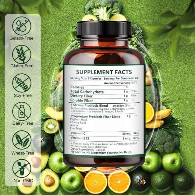 OEM Factory Private Label Probiotics Plus Prebiotics Fiber Capsules 60 Billion CFUs With 1g Fiber Per Serving Promotes Digestive Health Restores Regularity Boosts Immune System GMP Certified 120 Capsules,MY SHOP,OEM Factory Private Label Probiotics Plus Prebiotics Fiber Capsules 60 Billion CFUs With 1g Fiber Per Serving Promotes Digestive Health Restores Regularity Boosts Immune System GMP Certified 120 Capsules