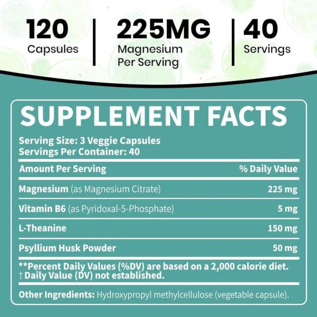 OEM Factory Private Label Magnesium Citrate Capsules 225mg Elemental Magnesium With L-Theanine 150mg Psyllium Husk Powder 50mg Vitamin B6 P-5-P 40mg Supports Digestive Health Mood Stress Sleep 120 Veggie Capsules,MY SHOP,OEM Factory Private Label Magnesium Citrate Capsules 225mg Elemental Magnesium With L-Theanine 150mg Psyllium Husk Powder 50mg Vitamin B6 P-5-P 40mg Supports Digestive Health Mood Stress Sleep 120 Veggie Capsules