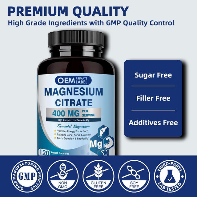OEM Factory Private Label Magnesium Citrate Capsules 400mg Elemental Magnesium From 2,500mg Magnesium Citrate High Absorption Bioavailability Energy Production Bone Nerve Muscle Support Digestion Regularity 120 Veggie Capsules,MY SHOP,OEM Factory Private Label Magnesium Citrate Capsules 400mg Elemental Magnesium From 2,500mg Magnesium Citrate High Absorption Bioavailability Energy Production Bone Nerve Muscle Support Digestion Regularity 120 Veggie Capsules