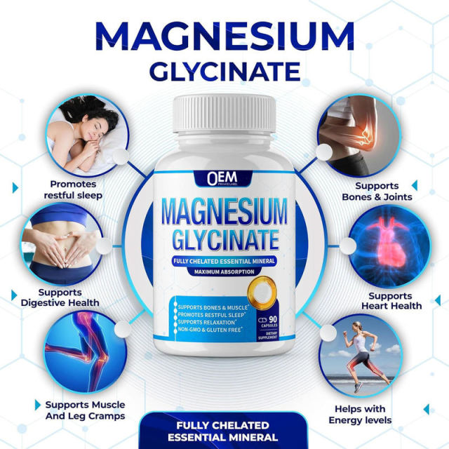 OEM Factory Private Label Magnesium Glycinate Capsules 1750mg Per Serving 525mg Elemental Magnesium Chelated for Maximum Absorption Supports Bones Muscle Restful Sleep Relaxation Nerve Function Non-GMO Gluten Free 90 Capsules,MY SHOP,OEM Factory Private Label Magnesium Glycinate Capsules 1750mg Per Serving 525mg Elemental Magnesium Chelated for Maximum Absorption Supports Bones Muscle Restful Sleep Relaxation Nerve Function Non-GMO Gluten Free 90 Capsules