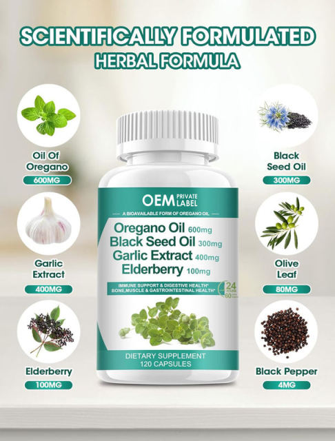 OEM Factory Private Label Oregano Oil Capsules 600mg With Black Seed Oil 300mg Garlic Extract 400mg Elderberry 100mg Vitamin D3 Magnesium Glycinate Olive Leaf Coptis Quercetin Bromelain Black Pepper Immune Support 120 Capsules,MY SHOP,OEM Factory Private Label Oregano Oil Capsules 600mg With Black Seed Oil 300mg Garlic Extract 400mg Elderberry 100mg Vitamin D3 Magnesium Glycinate Olive Leaf Coptis Quercetin Bromelain Black Pepper Immune Support 120 Capsules