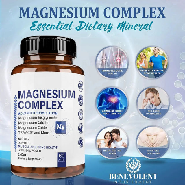 OEM Factory Private Label Magnesium Complex Capsules 500mg Per Serving 5 Forms Bisglycinate Citrate Oxide Taurate Aspartate TRAACS Chelate Supports Muscle Bone Health Energy Production Heart Health Sleep Digestion 60 Veggie Capsules,MY SHOP,OEM Factory Private Label Magnesium Complex Capsules 500mg Per Serving 5 Forms Bisglycinate Citrate Oxide Taurate Aspartate TRAACS Chelate Supports Muscle Bone Health Energy Production Heart Health Sleep Digestion 60 Veggie Capsules