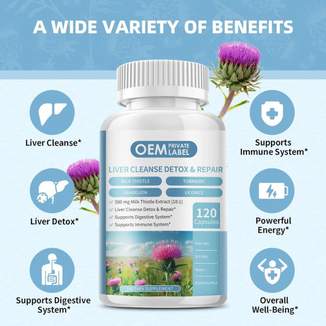 OEM Factory Private Label Liver Cleanse Detox Capsules 500mg Milk Thistle 10:1 With Turmeric Dandelion Licorice Cassia Vitamin A C B6 Zinc Supports Liver Detox Repair Digestive Immune Health 120 Capsules 60 Day Supply,MY SHOP,OEM Factory Private Label Liver Cleanse Detox Capsules 500mg Milk Thistle 10:1 With Turmeric Dandelion Licorice Cassia Vitamin A C B6 Zinc Supports Liver Detox Repair Digestive Immune Health 120 Capsules 60 Day Supply