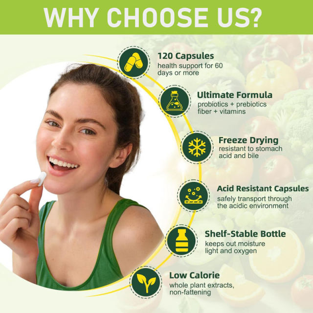 OEM Factory Private Label Probiotics Plus Prebiotics Fiber Capsules 60 Billion CFUs With 1g Fiber Per Serving Promotes Digestive Health Restores Regularity Boosts Immune System GMP Certified 120 Capsules,MY SHOP,OEM Factory Private Label Probiotics Plus Prebiotics Fiber Capsules 60 Billion CFUs With 1g Fiber Per Serving Promotes Digestive Health Restores Regularity Boosts Immune System GMP Certified 120 Capsules