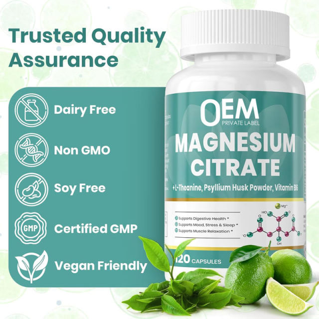 OEM Factory Private Label Magnesium Citrate Capsules 225mg Elemental Magnesium With L-Theanine 150mg Psyllium Husk Powder 50mg Vitamin B6 P-5-P 40mg Supports Digestive Health Mood Stress Sleep 120 Veggie Capsules,MY SHOP,OEM Factory Private Label Magnesium Citrate Capsules 225mg Elemental Magnesium With L-Theanine 150mg Psyllium Husk Powder 50mg Vitamin B6 P-5-P 40mg Supports Digestive Health Mood Stress Sleep 120 Veggie Capsules
