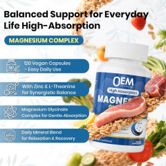 OEM Factory Private Label Magnesium Glycinate Capsules 200mg Elemental Magnesium With Zinc 15mg L-Theanine 150mg High Absorption Bisglycinate Forms Supports Calm Focus Stress Relief Restful Sleep Muscle Nerve Health 120 Veggie Capsules,MY SHOP,OEM Factory Private Label Magnesium Glycinate Capsules 200mg Elemental Magnesium With Zinc 15mg L-Theanine 150mg High Absorption Bisglycinate Forms Supports Calm Focus Stress Relief Restful Sleep Muscle Nerve Health 120 Veggie Capsules