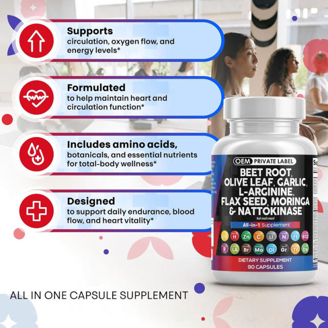 OEM Factory Private Label All-in-1 Beet Root Capsules 22 Ingredients Beet Root Olive Leaf Garlic L-Arginine Flax Seed Moringa Nattokinase Vitamin C D3 B6 B12 Zinc Selenium Potassium NAC Turmeric 90 Capsules,MY SHOP,OEM Factory Private Label All-in-1 Beet Root Capsules 22 Ingredients Beet Root Olive Leaf Garlic L-Arginine Flax Seed Moringa Nattokinase Vitamin C D3 B6 B12 Zinc Selenium Potassium NAC Turmeric 90 Capsules