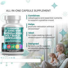 OEM Factory Private Label St John's Wort Rhodiola Capsules 1000mg St John's Wort 10:1 1000mg Rhodiola 20:1 200mg Ashwagandha 30:1 100mg Holy Basil 30:1 Vitamin C 45mg Iron 4mg Black Pepper 5mg Mood Stress Energy Support 90 Capsules,MY SHOP,OEM Factory Private Label St John's Wort Rhodiola Capsules 1000mg St John's Wort 10:1 1000mg Rhodiola 20:1 200mg Ashwagandha 30:1 100mg Holy Basil 30:1 Vitamin C 45mg Iron 4mg Black Pepper 5mg Mood Stress Energy Support 90 Capsules