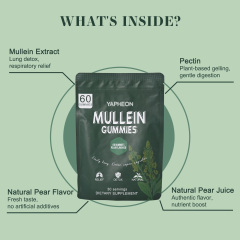 OEM Mullein Gummies Manufacturer | Natural Respiratory Relief & Detox | Pear Flavored | 60 Gummies | Private Label,MY SHOP,Mullein Leaf Gummy OEM - Wholesale Probiotic Manufacturers