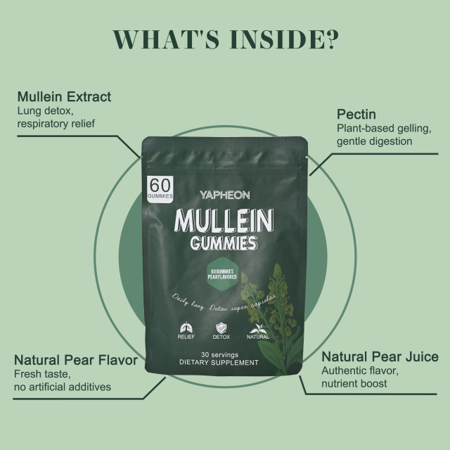 OEM Mullein Gummies Manufacturer | Natural Respiratory Relief & Detox | Pear Flavored | 60 Gummies | Private Label,MY SHOP,Mullein Leaf Gummy OEM - Wholesale Probiotic Manufacturers