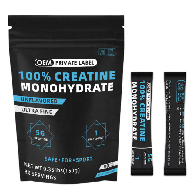 OEM 100% Private Label Creatine Monohydrate Powder Packets — Pure Protein & Creatine Supplement Supporting Muscle Growth and Strength Recovery,MY SHOP,OEM Supplyment