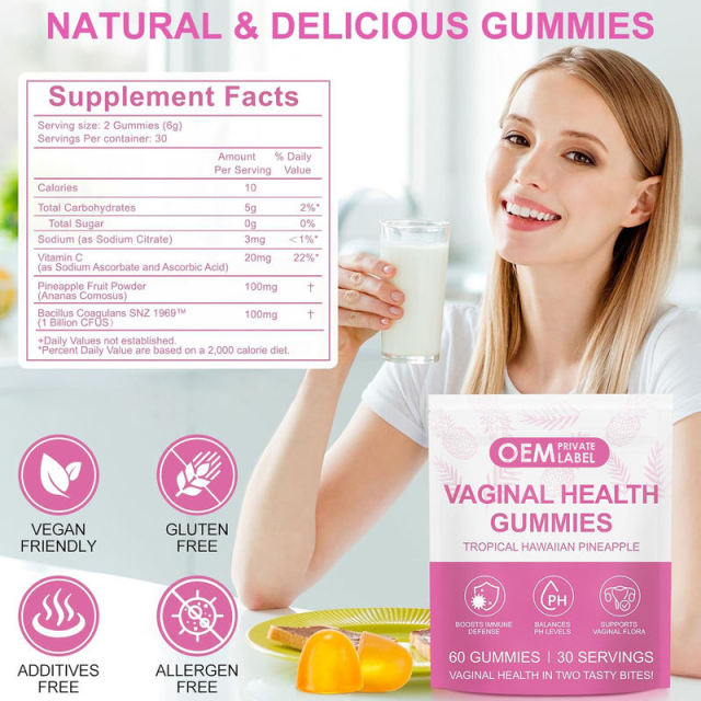 Feminine Balance Probiotic Gummies – Pineapple Flavor,MY SHOP,Women's Multivitamin Gummies