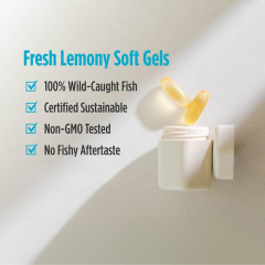 YAPHEON Omega-3 Fish Oil 1280mg (rTG Triglyceride Form) - 180 Soft Gels, Lemon Flavor,MY SHOP,