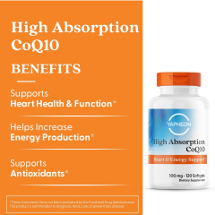 YAPHEON High Absorption CoQ10 100mg with BioPerine - 120 Softgels,MY SHOP,