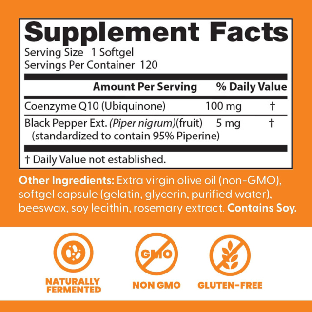 YAPHEON High Absorption CoQ10 100mg with BioPerine - 120 Softgels,MY SHOP,