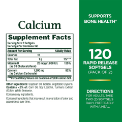 OEM Calcium 1200mg with Vitamin D3 1000IU - 240 Rapid Release Softgels Twin Pack,MY SHOP,OEM Supplyment