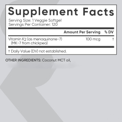 OEM Vitamin K2 MK-7 100mcg Plant-Based with Coconut MCT Oil - 120 Veggie Softgels,MY SHOP,OEM Vitamin K2 MK-7 100mcg Plant-Based with Coconut MCT Oil - 120 Veggie Softgels