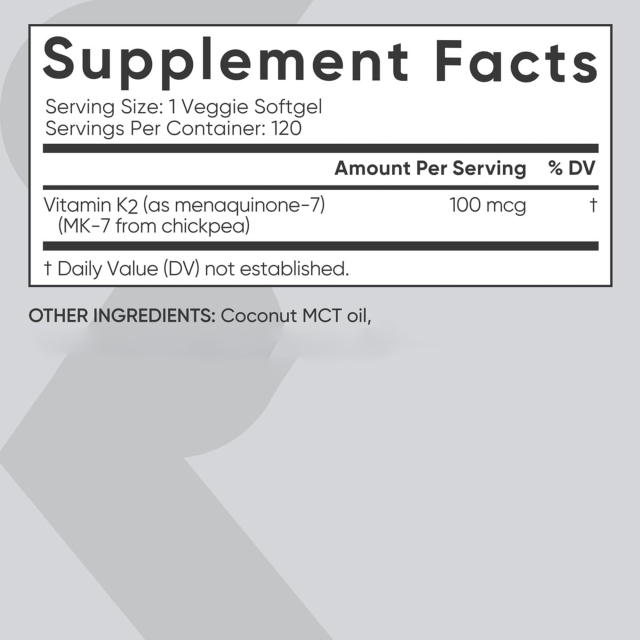 OEM Vitamin K2 MK-7 100mcg Plant-Based with Coconut MCT Oil - 120 Veggie Softgels,MY SHOP,OEM Vitamin K2 MK-7 100mcg Plant-Based with Coconut MCT Oil - 120 Veggie Softgels