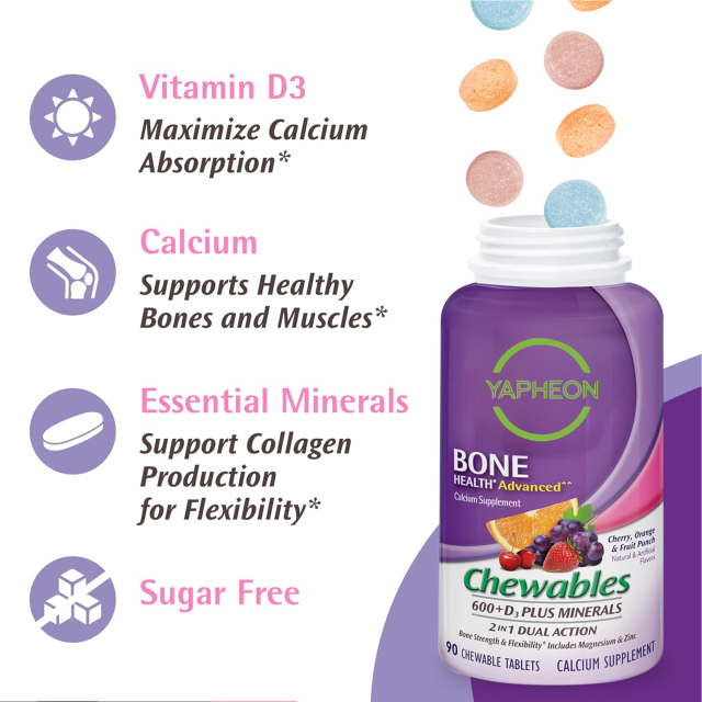 OEM Sugar-Free Bone Health Advanced Calcium Chewables 600mg + D3 150 Tablets,MY SHOP,OEM Sugar-Free Bone Health Advanced Calcium Chewables 600mg + D3 150 Tablets