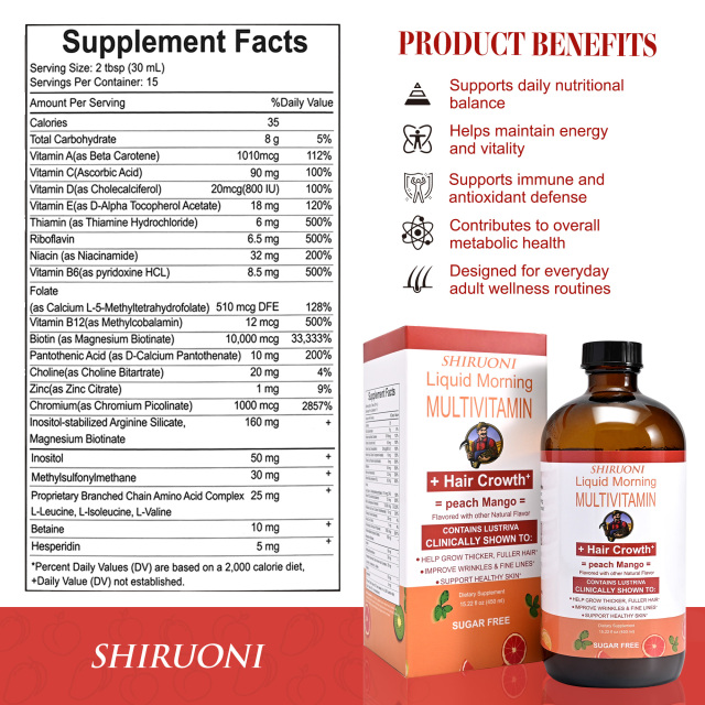 Liquid Multivitamin with Hair Growth Support,MY SHOP,Liquid Multivitamin with Hair Growth Support