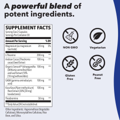 OEM Stress Support Supplement Ashwagandha L-Theanine GABA Kava Kava Theobromine 60 Vegetarian Capsules,MY SHOP,OEM Supplyment