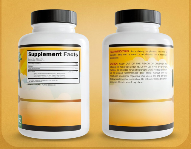 OEM Triple Color Maca Root Capsules 1900mg, Red Black Yellow Maca Blend, 150 Vegan Capsules,MY SHOP,OEM Supplyment
