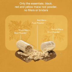 OEM Triple Color Maca Root Capsules 1900mg, Red Black Yellow Maca Blend, 150 Vegan Capsules,MY SHOP,OEM Supplyment