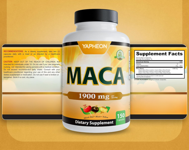 OEM Triple Color Maca Root Capsules 1900mg, Red Black Yellow Maca Blend, 150 Vegan Capsules,MY SHOP,OEM Supplyment