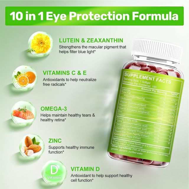 Lutein & Zeaxanthin 10 in 1 Complex Capsule,MY SHOP,Lutein & Zeaxanthin 10 in 1 Complex Capsule