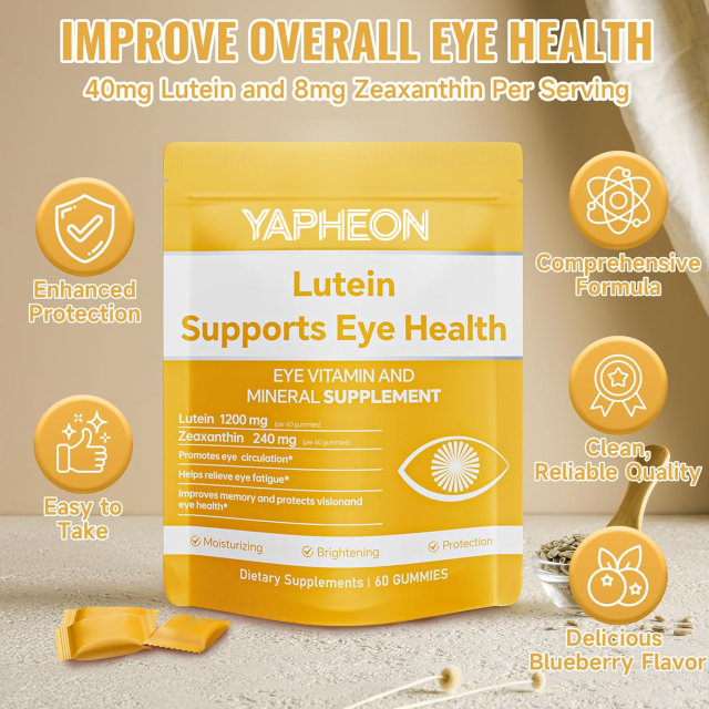 OEM Lutein Eye Health Gummies 40mg Lutein 8mg Zeaxanthin with Vitamins A C E Blueberry Flavor Supports Eye Circulation Relieves Fatigue and Protects Vision 60 Individually Wrapped Gummies,MY SHOP,OEM Lutein Eye Health Gummies 40mg Lutein 8mg Zeaxanthin with Vitamins A C E Blueberry Flavor Supports Eye Circulation Relieves Fatigue and Protects Vision 60 Individually Wrapped Gummies